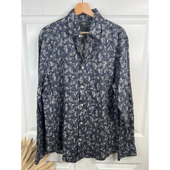 Soft Cloth Floral Pattern Point Collar Shirt Italian Woven Fabric Shirt Size L - Picture 2 of 13